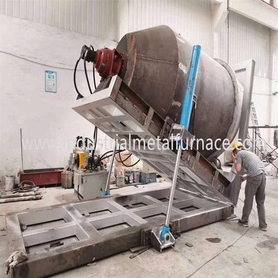 فرن صهر الألومنيوم الصناعي الدوار الذي يعمل بالغاز 5000 كجم لصنع السبائك المعدنية